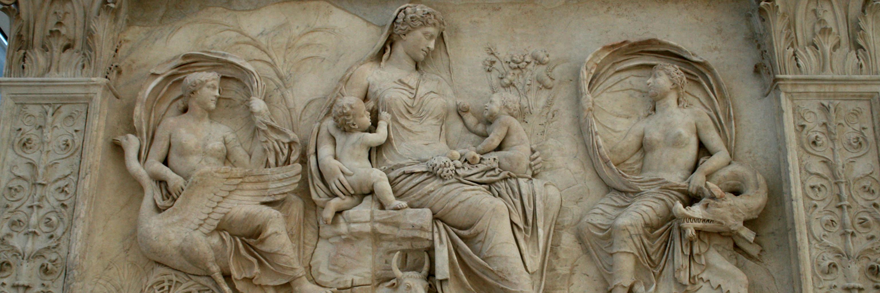 Ara Pacis statues in Rome